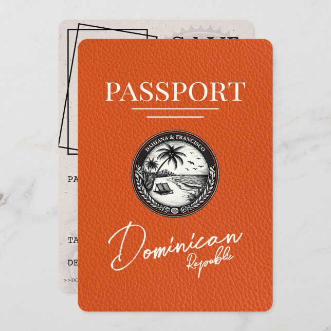 Reserve A Data Orange Dominican Republic Passport Salvar Data (Frente/Verso)