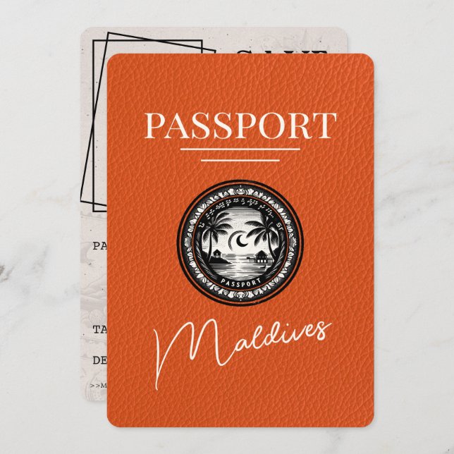 Reserve A Data Orange Maldives Passport Salvar a Data (Frente/Verso)