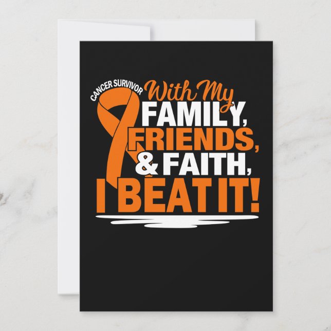 Reserve A Data Orange Ribbon Cancer Survivor Friends Family Faith (Frente)