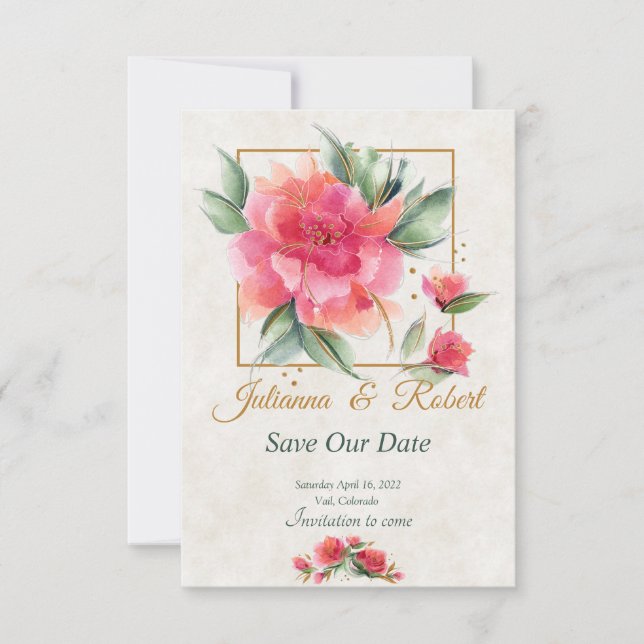 Reserve A Data Orçamento de jardim de rosas encantador  (Frente)