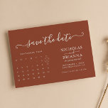 Reserve A Data Orçamento do Calendário Terracotta Minimalista Mod<br><div class="desc">O casamento do Terracotta no Orçamento do Calendário Minimalista Moderno Salve a Data. Personalize facilmente substituindo cada informação. Mova o círculo clicando no link Personalizar ainda mais. Verifique a visualização antes de adicionar ao carrinho.</div>