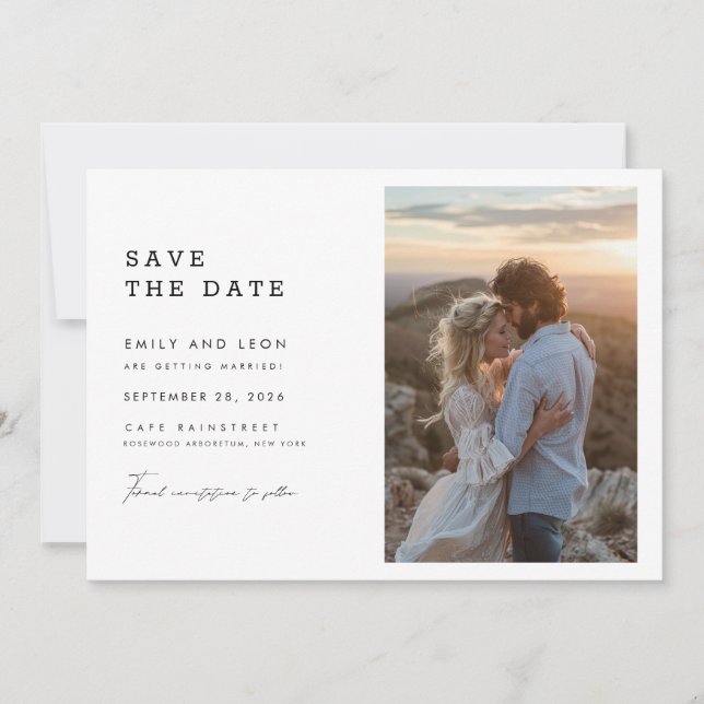 Reserve A Data Orçamento Moderno Boho Código Qr Casamento Foto (Frente)