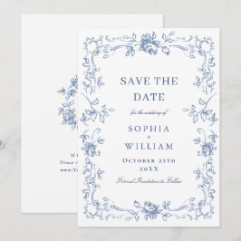 Reserve A Data Ornamentado Renascentista Casamento Azul Dusty