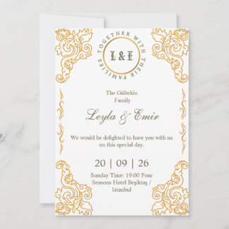 Reserve A Data Ornate Dourado Damask Save the Date