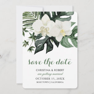 Reserve A Data Orquídea Tropical Monstera Botânica Salvar Data