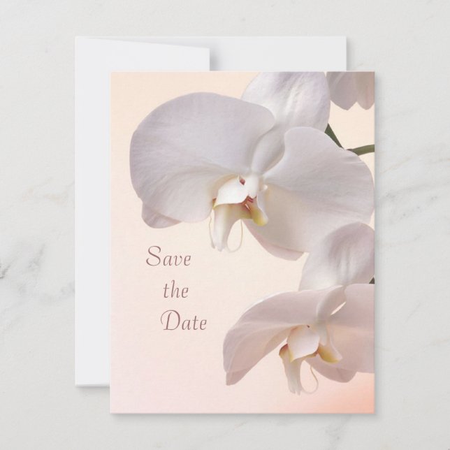 Reserve A Data Orquídeas creme branco Salve a Data (Frente)