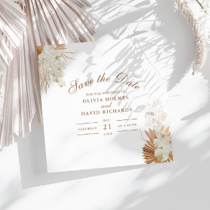 Reserve A Data Orquídeas Modernas de Terracota para Casamento com