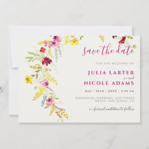 Reserve A Data Orquídeas Silvestres Rosa Roxo Coroa de Flores Cas