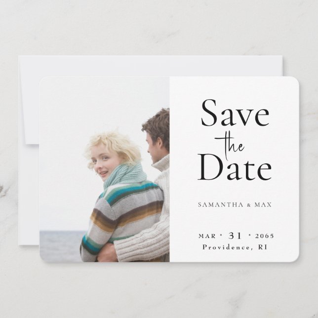 Reserve A Data Os Dois de Nós Foto Casamento Salvar a Data (Frente)