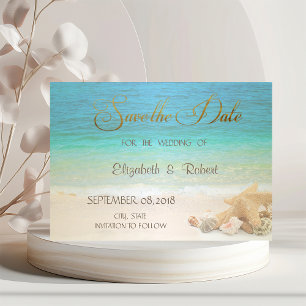 Reserve A Data Os Seashells do casamento de praia salvar a data