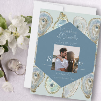 Reserve A Data Ostras Casamento Aquarela