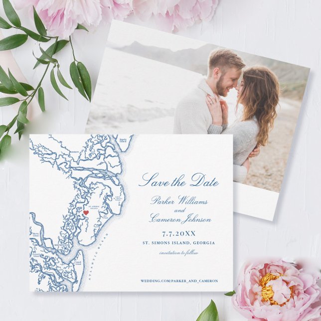 Reserve A Data Ouro Isles Rua. Simons Georgia Mapa Salvar Data (This St. Simon's Map wedding save the date is perfect for your Golden Isles of Georgia wedding
)