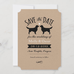 Reserve A Data Ouro Retriever Silhouettes Casamento Salve a Data