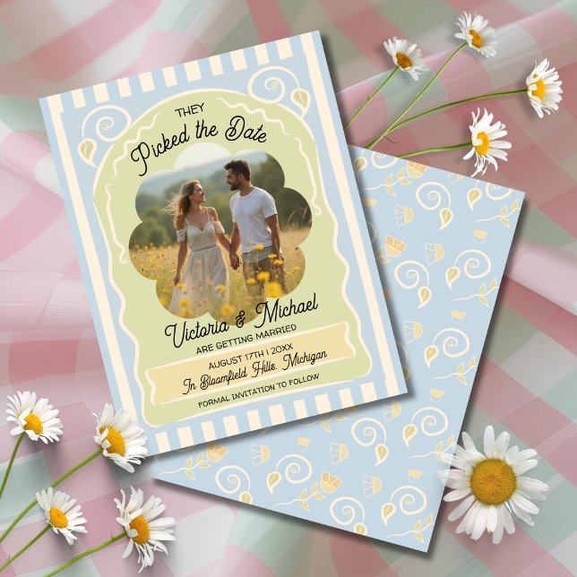 Reserve A Data Pacote de Semente da Flor Desenhado Guarde a Foto  (Criador carregado)