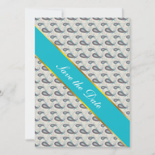 Reserve A Data Padrão de Champanhe Paisley