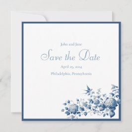 Reserve A Data Padrão de Chinoiserie Azul e Branco