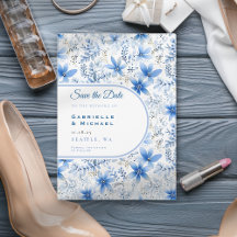 Padrão Floral de Chinoiserie Azul Branco de Delft 