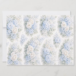Reserve A Data Padrão Floral Elegante em Aquarela Azul Suave Bran
