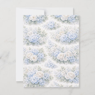 Reserve A Data Padrão Floral SoftBlue Elegante Botânico Romântico