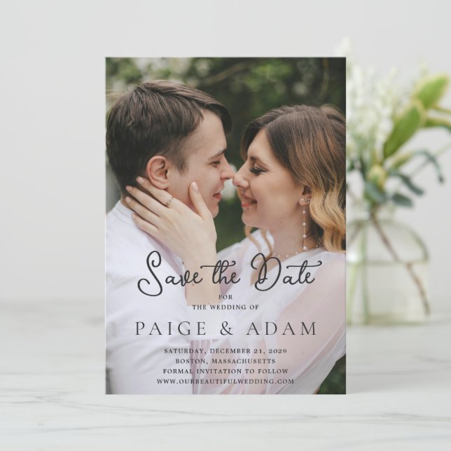 Reserve A Data Paige Photo Modern Wedding (Em pé/Frente)