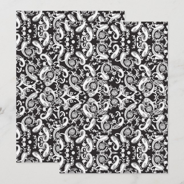 Reserve A Data Paisley Pattern Art – Ornamental Floral Outline (Frente/Verso)