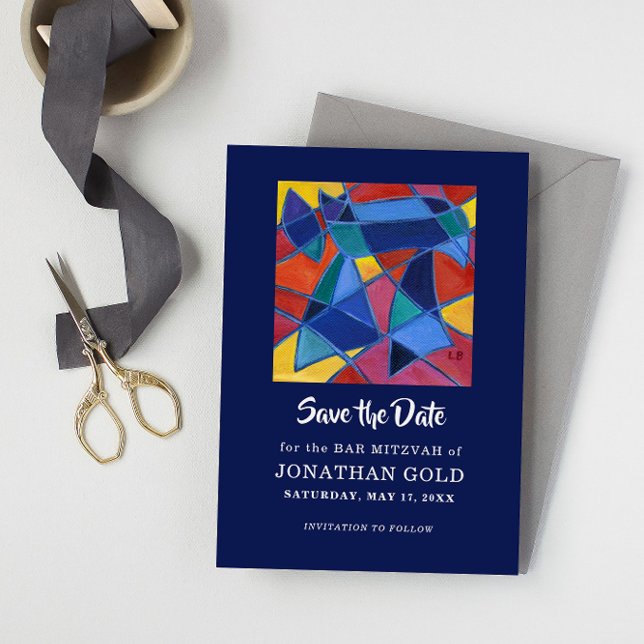 Reserve A Data Palavra Hebraica Pintada "Chai" – Vida ("Chai" Save the Date: bar mitzvah, bat mitzvah, b'mitzvah)