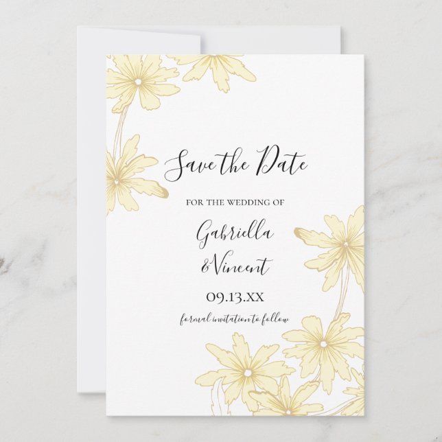 Reserve A Data Pale Yellow Daisies Casando Salve a Data (Frente)