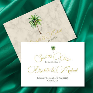 Reserve A Data Palm Tree Watercolor Casamento Simples Salve a Dat
