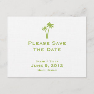 Reserve A Data Palm Trees Save The Date Card - Limão