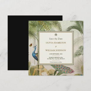 Reserve A Data Palma Tropical Preta Pavão Guarde a Data