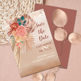 Reserve A Data Pampas Grass Floral Terracotta Boho Casamento Chic