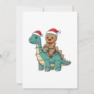Reserve A Data Pão de gengibre montando um dinossauro Natal Santa