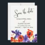 Reserve A Data Papagaios vermelhos, Íris púrpura Aquarela Salvar<br><div class="desc">Este pacote de designs de casamento apresenta um ponto focal floral de cor d'água ousado e uma fonte de script linda e elaborada. As palavras "Salvar a data" foram renderizadas em uma fonte de script elaborada e salvas como uma camada gráfica tipográfica, nesta peça. Os campos de modelo facilitam a...</div>