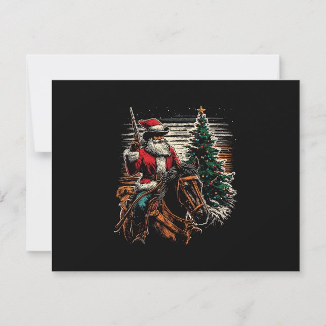 Reserve A Data Papai Noel Cowboy - Cowboy de árvore de Natal vint (Frente)