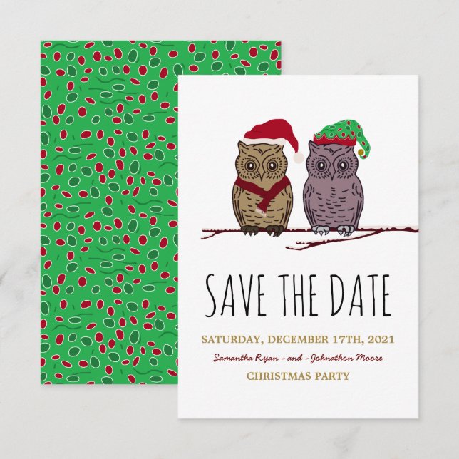 Reserve A Data Papais noeis Owl e Elf Owl salvam a data (Frente/Verso)