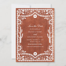 Papel Picado Casamento Mexicano Terracota Marrom N