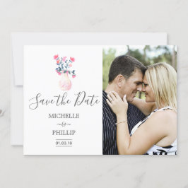 Reserve A Data Paris Casamento aquarela floral Salve o Dia
