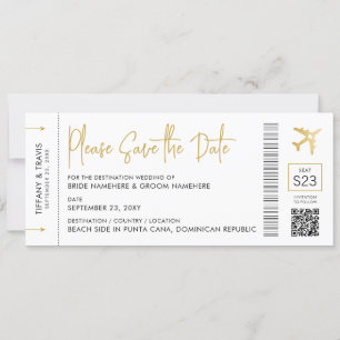 Reserve A Data Passagem de Embarque Casamento de Destino Elegante