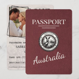 Reserve A Data Passaporte Austrália Burgundy Salvar Data