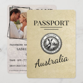 Reserve A Data Passaporte Austrália de Champanhe Salvar Data