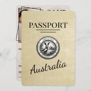 Reserve A Data Passaporte Austrália de Champanhe Salvar Data