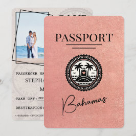 Reserve A Data Passaporte Bahamas rosa Dourado Salvar Data