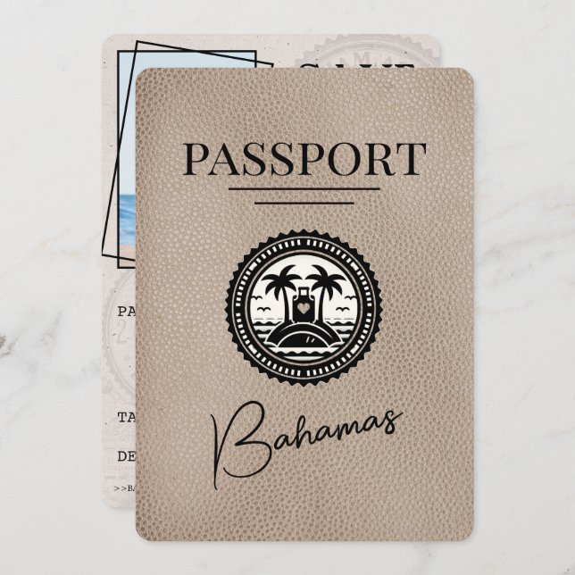 Reserve A Data Passaporte Beige Bahamas Exceto Data (Frente/Verso)