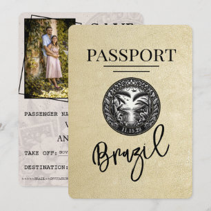 Reserve A Data Passaporte Brasil de Champanhe Salvar Data
