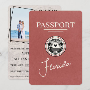 Reserve A Data Passaporte Burgundy Claro na Flórida Salvar a Data