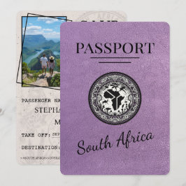 Reserve A Data Passaporte da África do Sul lavanda