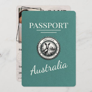 Reserve A Data Passaporte Da Austrália Turquesa Salvar A Data