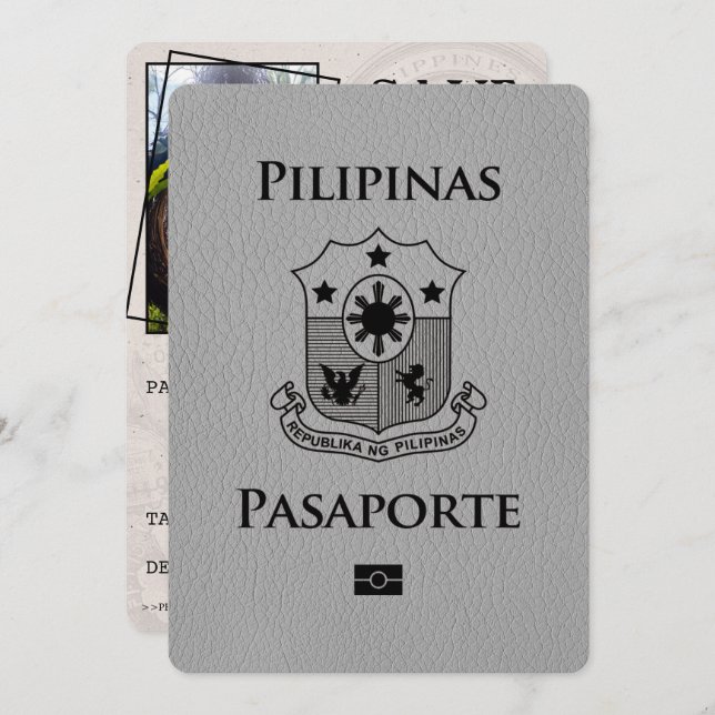 Reserve A Data Passaporte Da cinza Filipinas Exceto A Data (Frente/Verso)