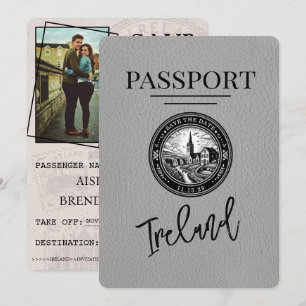 Reserve A Data Passaporte Da Irlanda Da cinza, Salvar A Data