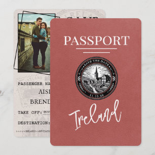 Reserve A Data Passaporte Da Irlanda Light Burgundy Salvar A Data